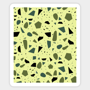 Seamless Olive green and Black Terrazzo Pattern Sticker